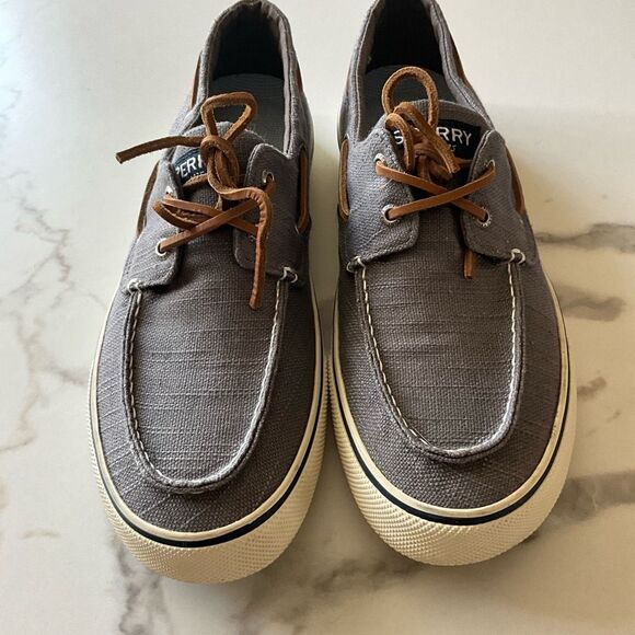 Sperry Since 1935 Mens STS23051 Canvas Top-Sider Casual Gray Boat Shoe Size 12 - Picture 1 of 13